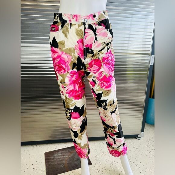 Gianfranco Ferre Silk Floral Pants 28 - Picture 1 of 14